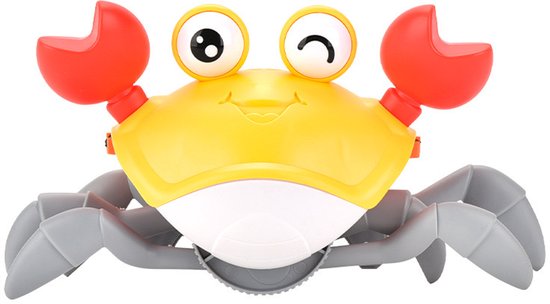 OODBLUE Kruipende Krab met Muziek & Licht β Slimme Bewegingssensor β USB Oplaadbaar Baby Speelgoed β Educatief Speelgoed 0-4 Jaar β Muzikale Kruipkrab
