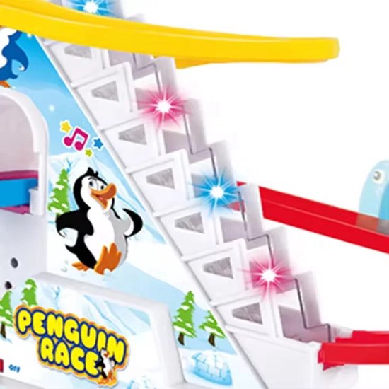 Pinguïn Racebaan met Muziek – Automatische Klim- en Glijbaan – Interactief Educatief Speelgoed – Vanaf 3 Jaar