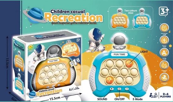 Ood Blue - Quick Push Bubble Game -Stress verlichting & Draagbaar Spel met 4 Modi speelgoed