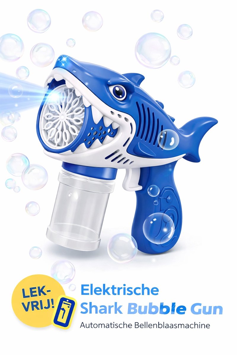 Elektrische Bubble Gun Haaienvorm – Automatische Bellenblaasmachine– Bubble Blower voor Kinderen – Buitenspeelgoed 3+