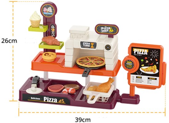 OODBLUE Luxe Pizza Speelset β 66-delige Keuken & Restaurant Speelgoedset voor Kinderen