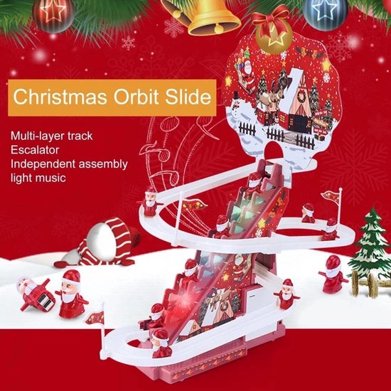 OodBlue-Elektrische Santa Claus Klimtrap met Muziek & LED-lampjes β Educatief Kerstspeelgoed